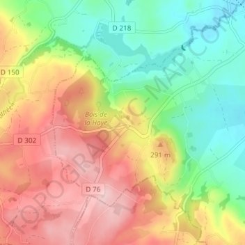 Mapa topográfico La Guilmoisière, altitud, relieve