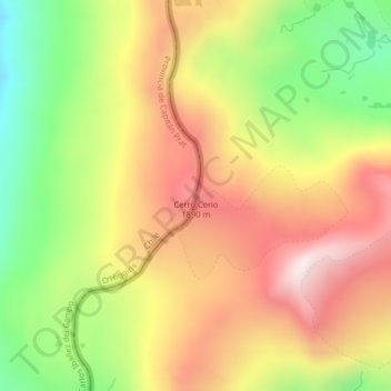 Mapa topográfico Cerro Cono, altitud, relieve