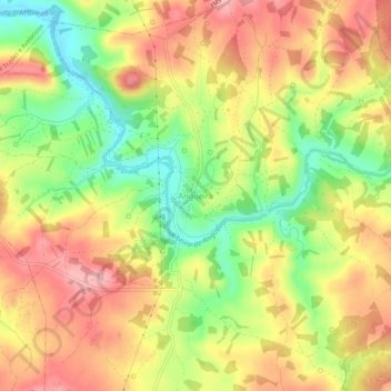 Mapa topográfico Angueira, altitud, relieve