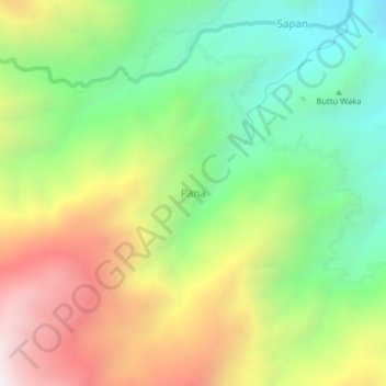 Mapa topográfico Pana, altitud, relieve
