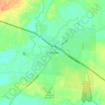 Mapa topográfico Chinchilla, altitud, relieve
