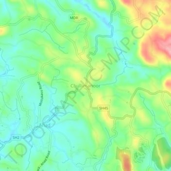 Mapa topográfico chullimanoor, altitud, relieve