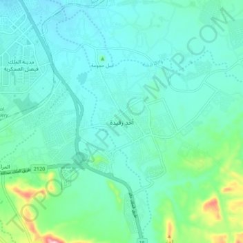 Mapa topográfico Ahad Rufaidah, altitud, relieve
