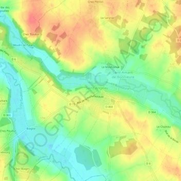 Mapa topográfico La Barraude, altitud, relieve