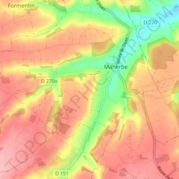 Mapa topográfico Le Buisson, altitud, relieve