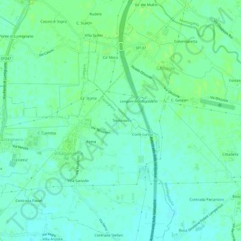 Mapa topográfico Terminon, altitud, relieve