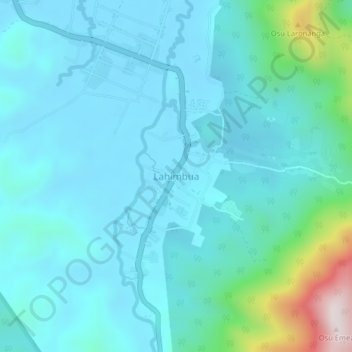 Mapa topográfico Lahimbua, altitud, relieve