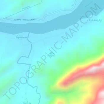 Mapa topográfico Mount Maybato, altitud, relieve