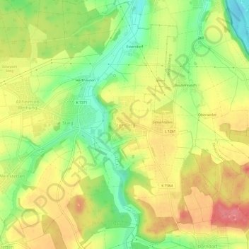 Mapa topográfico Steinberg, altitud, relieve