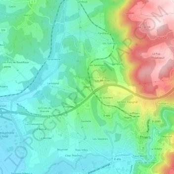 Mapa topográfico Pinon, altitud, relieve