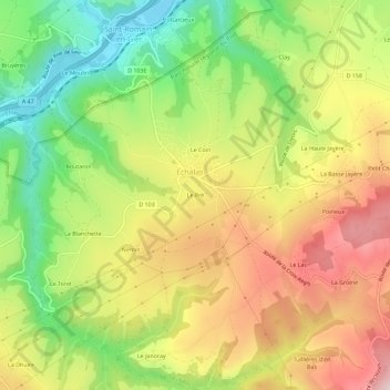 Mapa topográfico Le Pré, altitud, relieve