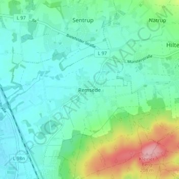 Mapa topográfico Remsede, altitud, relieve