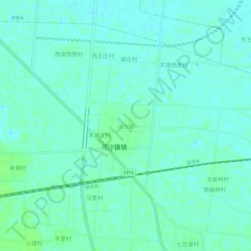 Mapa topográfico 河沙镇, altitud, relieve