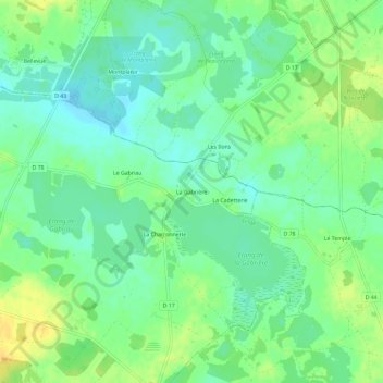 Mapa topográfico La Gabrière, altitud, relieve