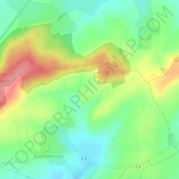 Mapa topográfico Grand Trait, altitud, relieve