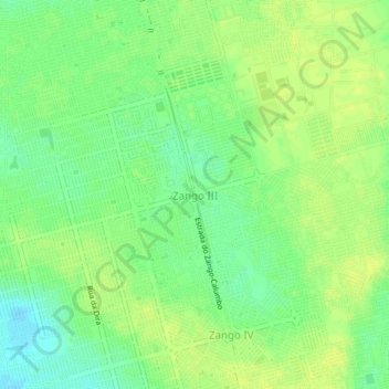 Mapa topográfico Zango III, altitud, relieve