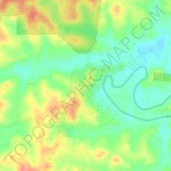 Mapa topográfico El Pato, altitud, relieve