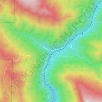 Mapa topográfico Pulga, altitud, relieve