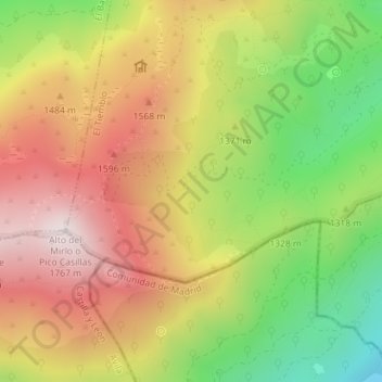Mapa topográfico La Yedra, altitud, relieve
