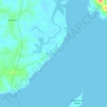 Mapa topográfico Buenavista, altitud, relieve