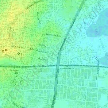 Mapa topográfico Pari Nagar, altitud, relieve