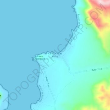Mapa topográfico Caleta Pan de Azúcar, altitud, relieve