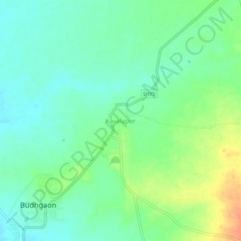 Mapa topográfico Kavalapur, altitud, relieve