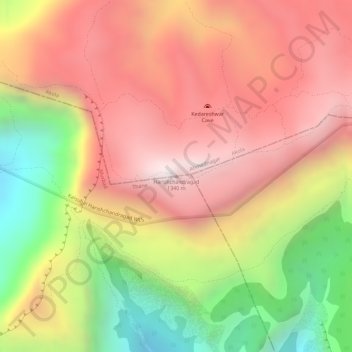 Mapa topográfico Harishchandragad, altitud, relieve
