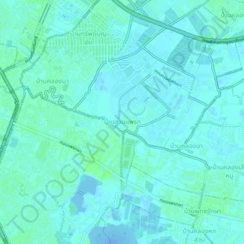 Mapa topográfico Ban Sam Phraek, altitud, relieve