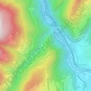 Mapa topográfico Le Cudray, altitud, relieve