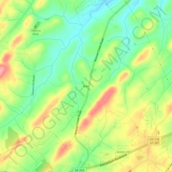 Mapa topográfico Hale, altitud, relieve