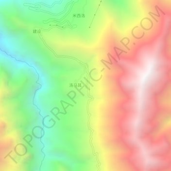 Mapa topográfico Bagu, altitud, relieve