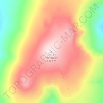 Mapa topográfico Indian Mountain, altitud, relieve