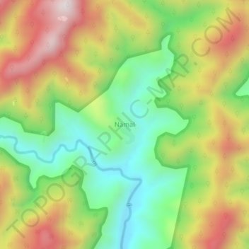 Mapa topográfico Namal, altitud, relieve