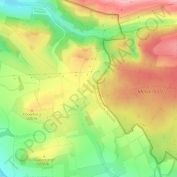 Mapa topográfico Finkenkamp, altitud, relieve