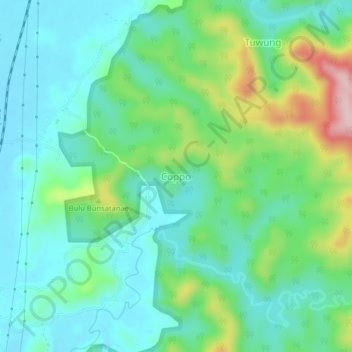 Mapa topográfico Coppo, altitud, relieve