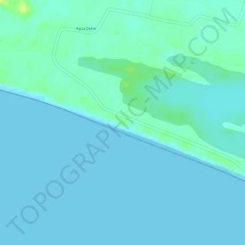 Mapa topográfico Playa Corralero, altitud, relieve