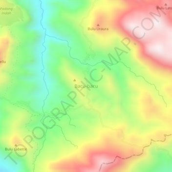Mapa topográfico Bacu-bacu, altitud, relieve