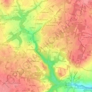Mapa topográfico Le Louvre, altitud, relieve