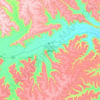 Mapa topográfico Say'un, altitud, relieve
