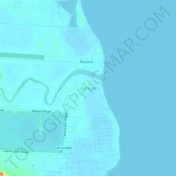 Mapa topográfico Aplaya, altitud, relieve