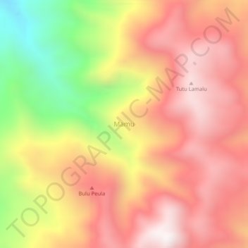 Mapa topográfico Mamu, altitud, relieve