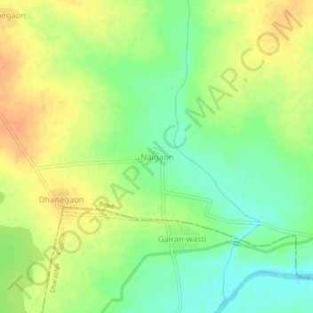 Mapa topográfico Naigaon, altitud, relieve