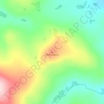 Mapa topográfico Ahmavaara, altitud, relieve
