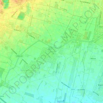 Mapa topográfico Torbole, altitud, relieve