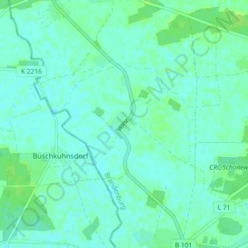 Mapa topográfico Horst, altitud, relieve