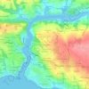 Mapa topográfico Ménez Kersugard, altitud, relieve