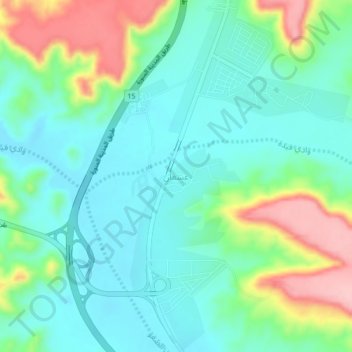 Mapa topográfico `Usfan, altitud, relieve