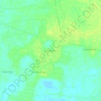 Mapa topográfico Semboro, altitud, relieve