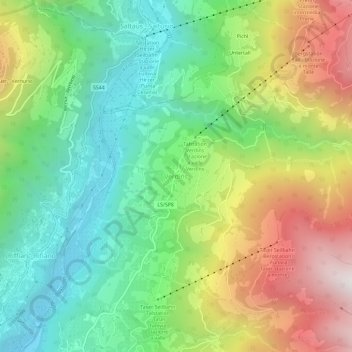 Mapa topográfico Verdins, altitud, relieve